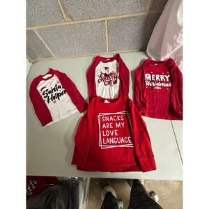 Kids Christmas Long Sleeve Shirts‎ Bundle 4 Pack Size 4